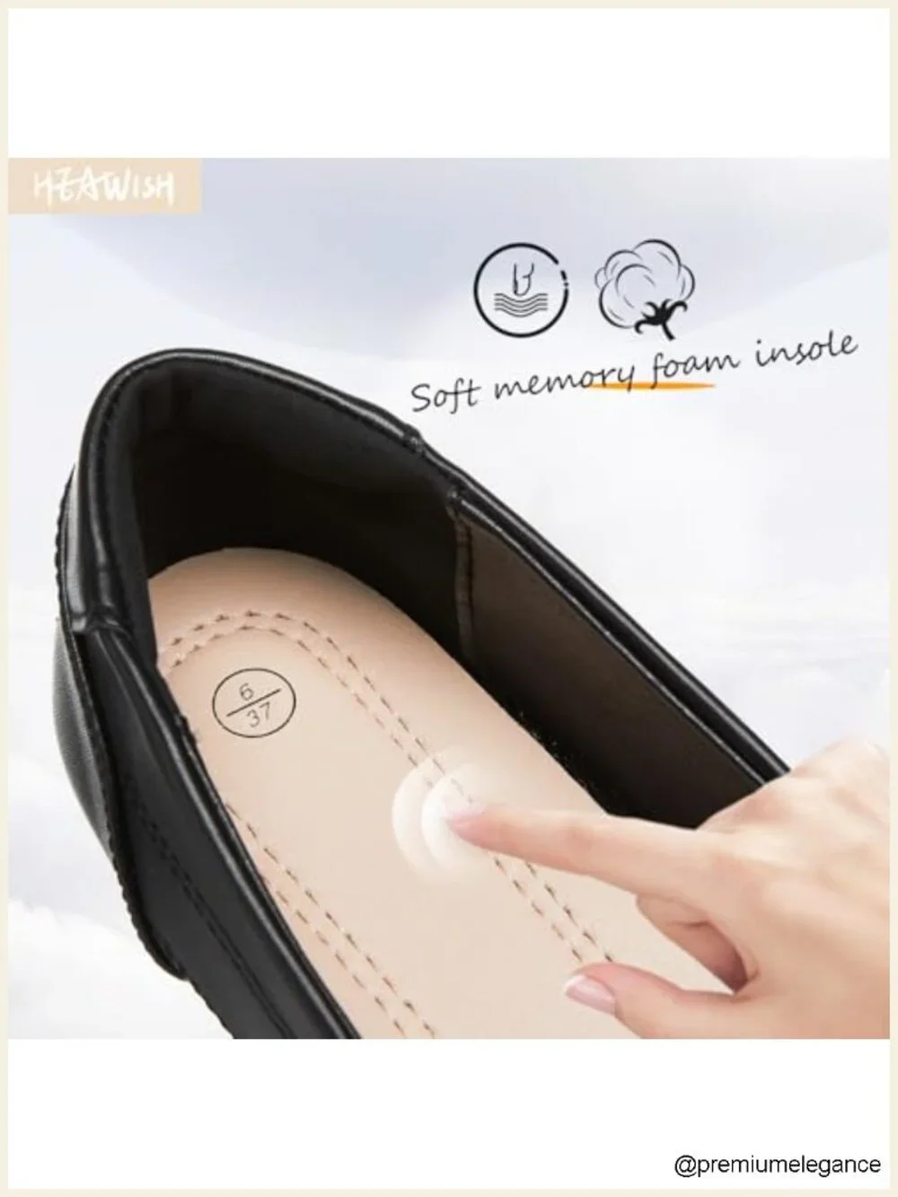 Women's Comfort Flats Dressy Ballet Flats Slip On Office Shoes Memory Foam